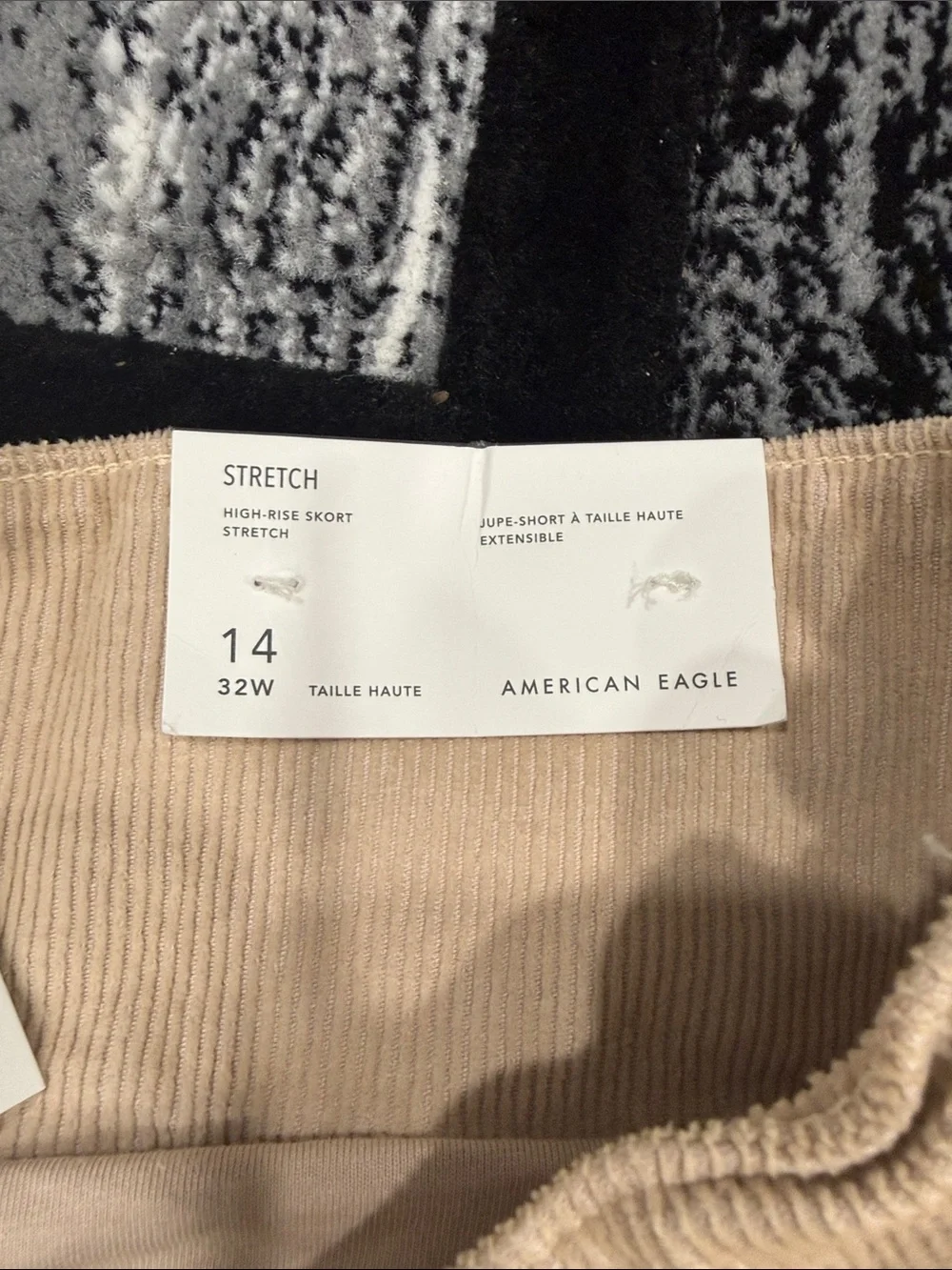 American Eagle Outfitters Beige Pleated Corduroy Mini Skort